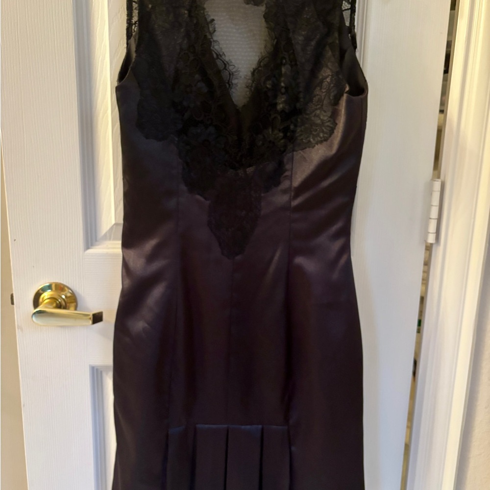 JJs House Black Satin with Lace Trim dress
